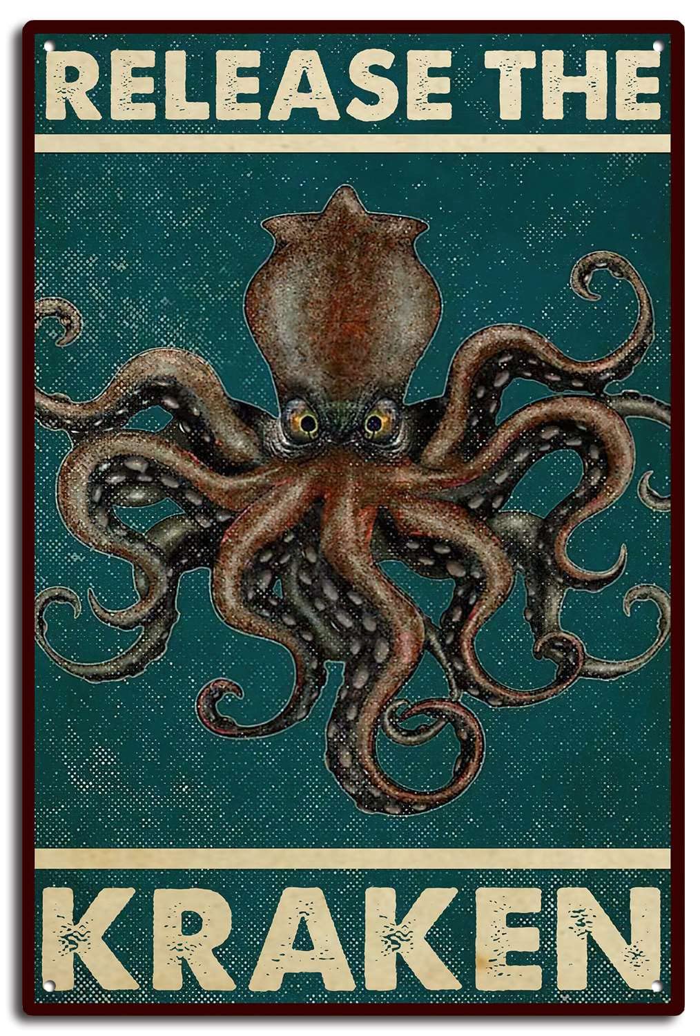Amazon.com: Luoboken Funny Metal Tin Signs Release The Kraken